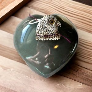 Vintage Sterling Silver Eagle & Amethyst Pin/Pendant